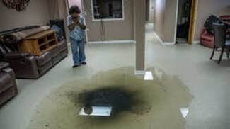 flooded basement with water